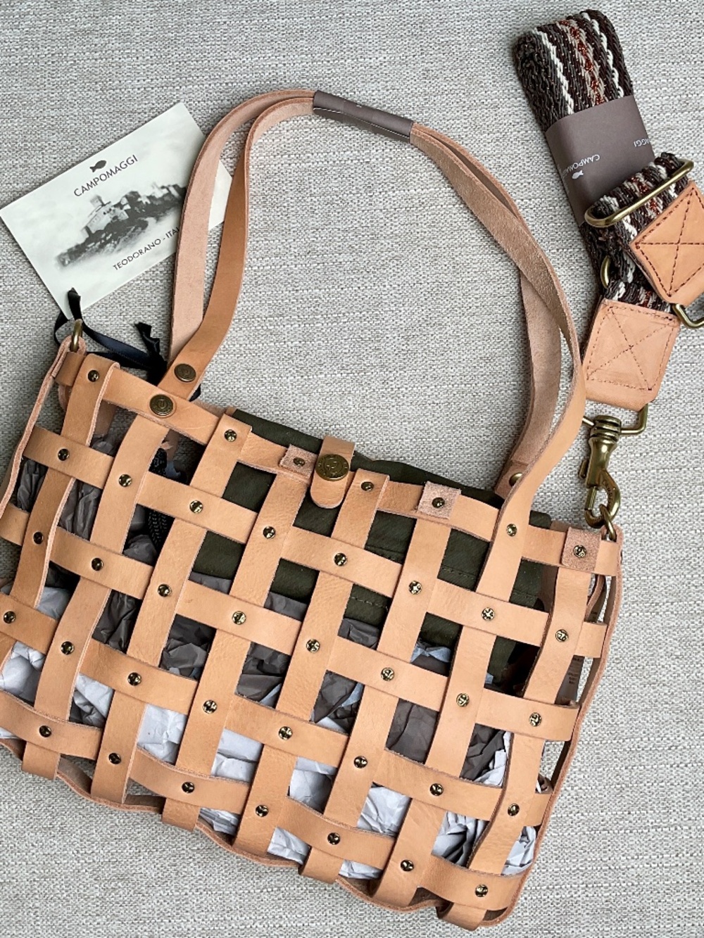CAMPOMAGGI "VALERIA" Small Shopping Bag in woven cowhide leather - Picture 2 of 8